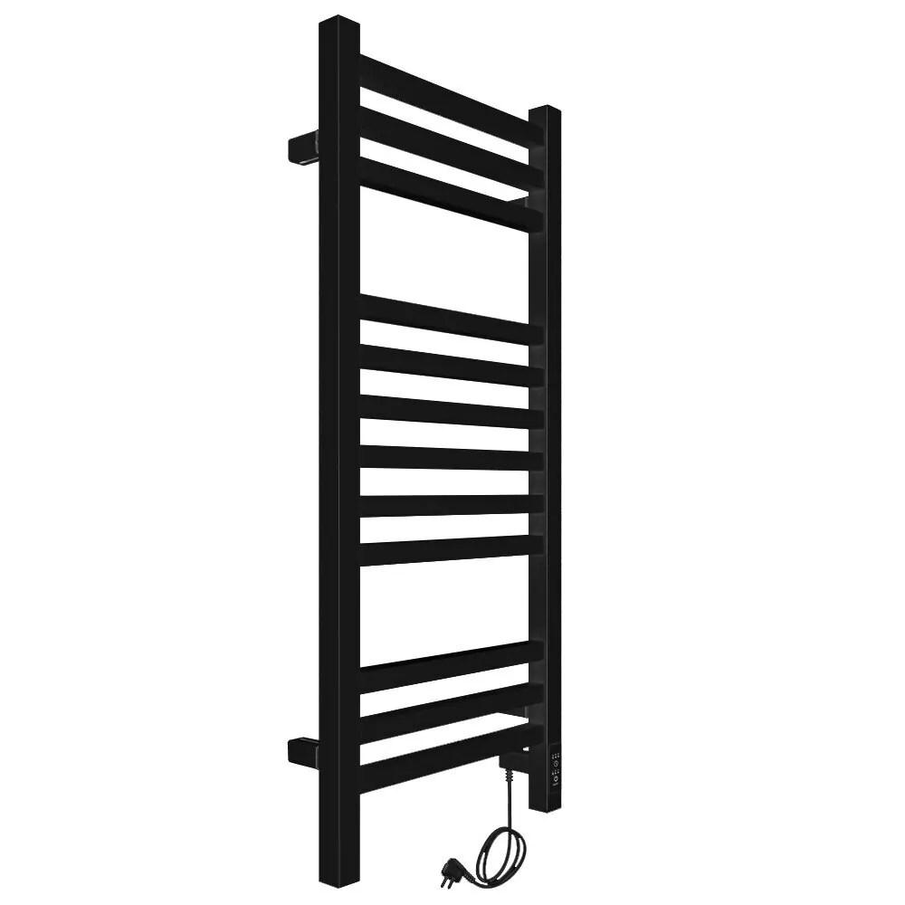 Полотенцесушитель электрический Laris Астор ЧК П12 350х900 с терморегулятором, правый, черный матовый