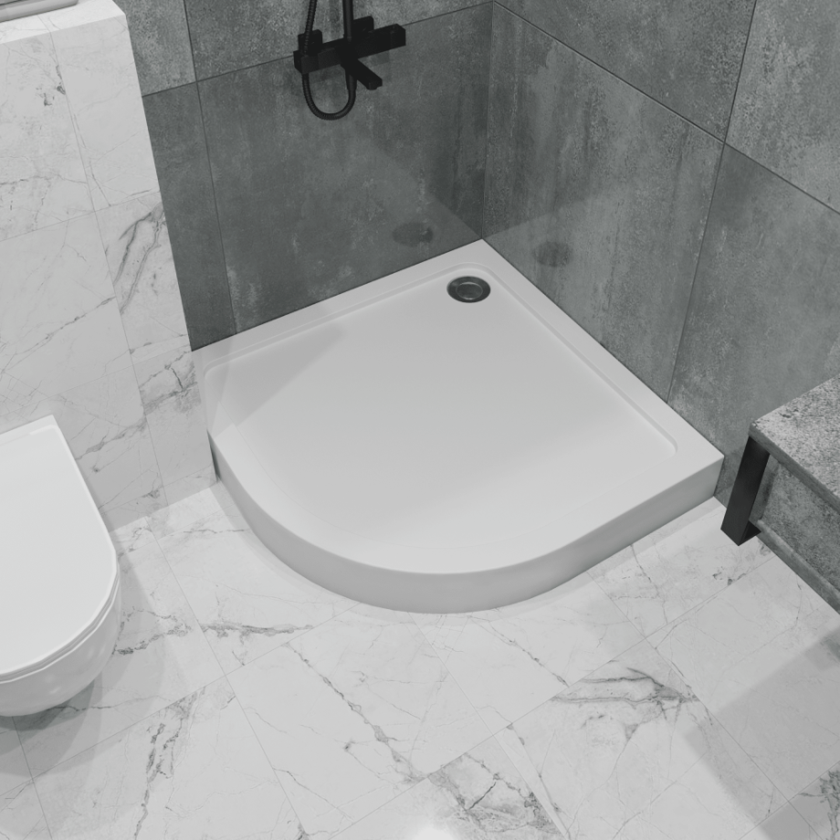 Поддон 1Marka акриловый FLAT 90х90 1/4 комплект с сифоном