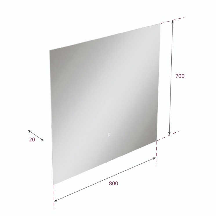 Зеркало Onika Люма 80 с LED подсветкой