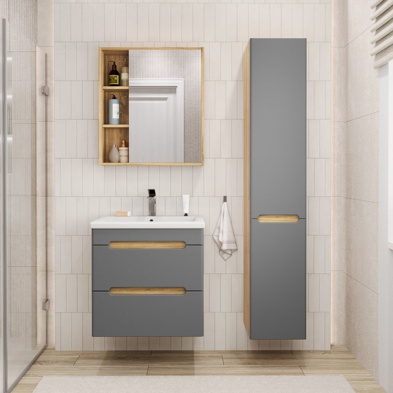 Тумба подвесная SanStar Diva 50 с раковиной Como 50 (комплект), Gold Craft