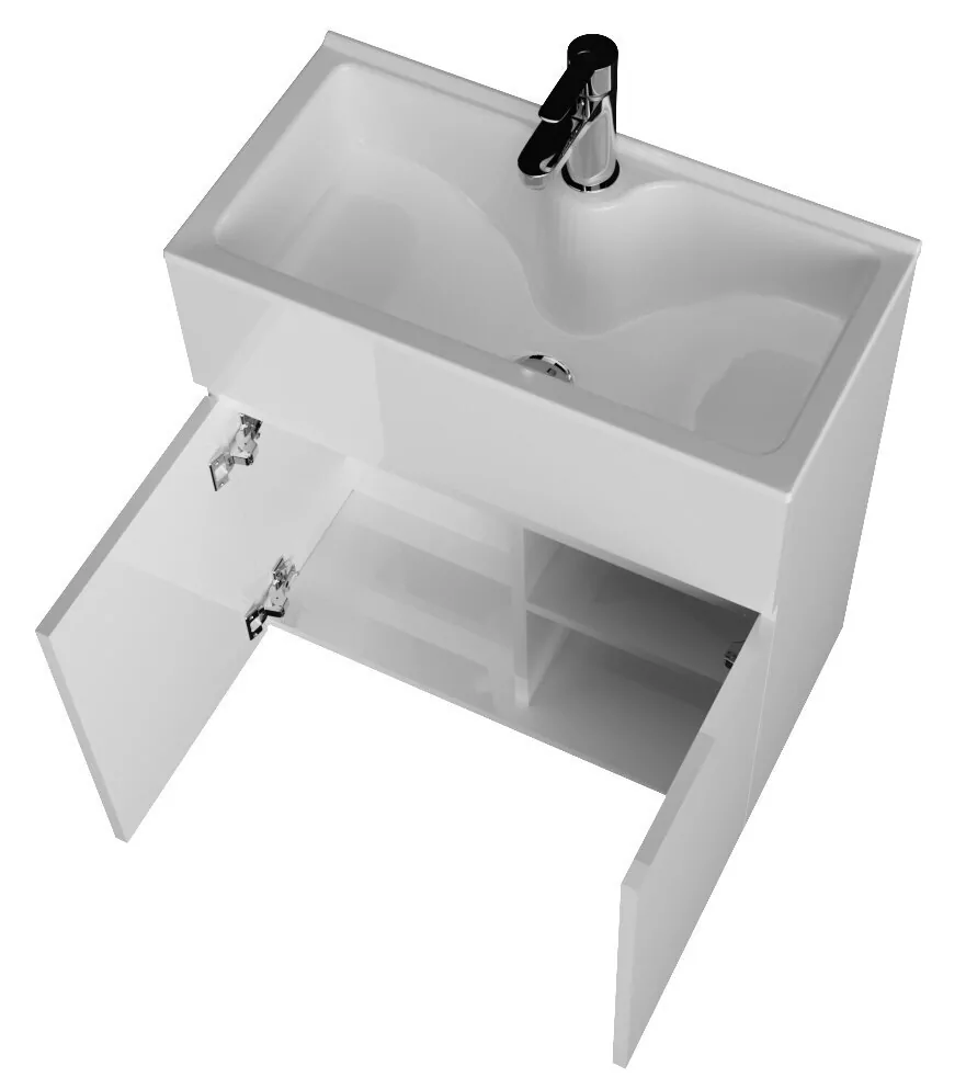 Тумба с раковиной напольная 1Marka Mira 60Н, 2 двери, белый