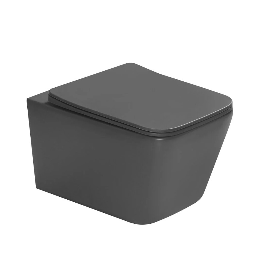 Унитаз SantiLine SL-5007DG подвесной, темно-серый матовый