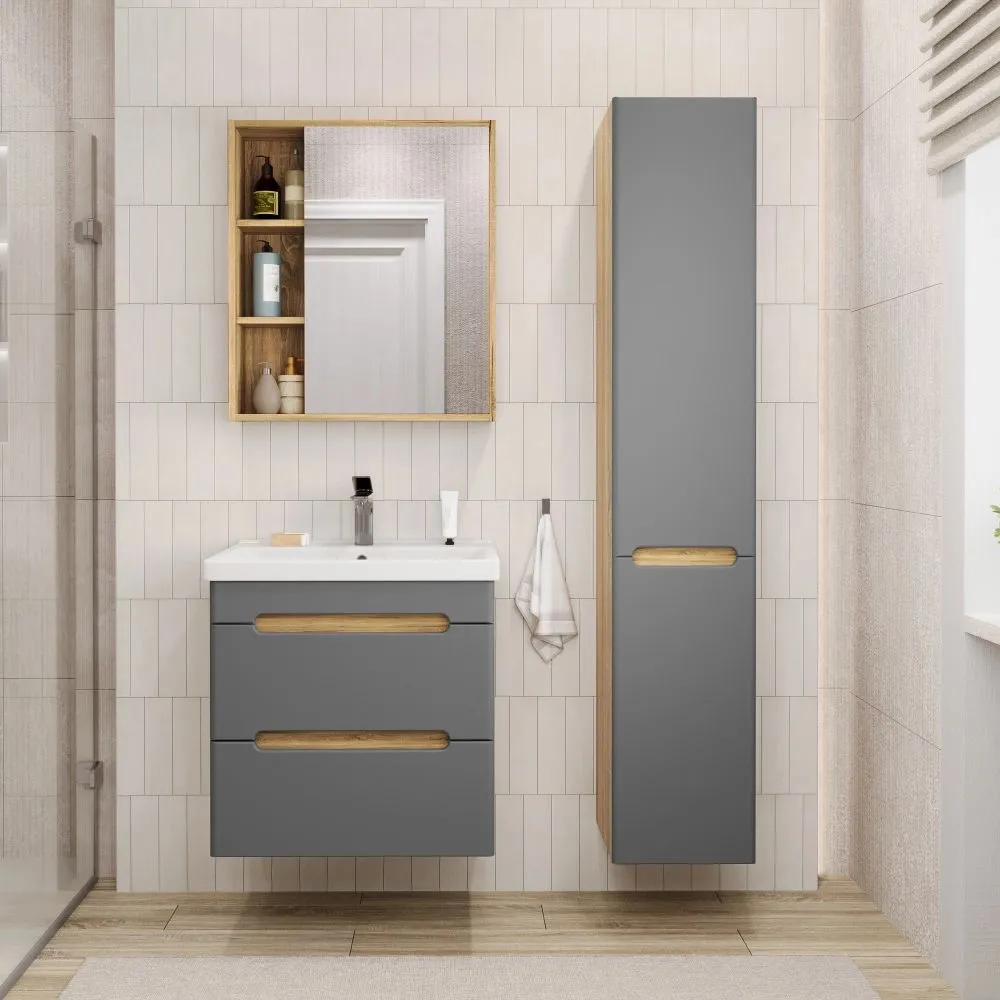 Тумба подвесная SanStar Diva 60 с раковиной Фест 60 (комплект), Gold Craft