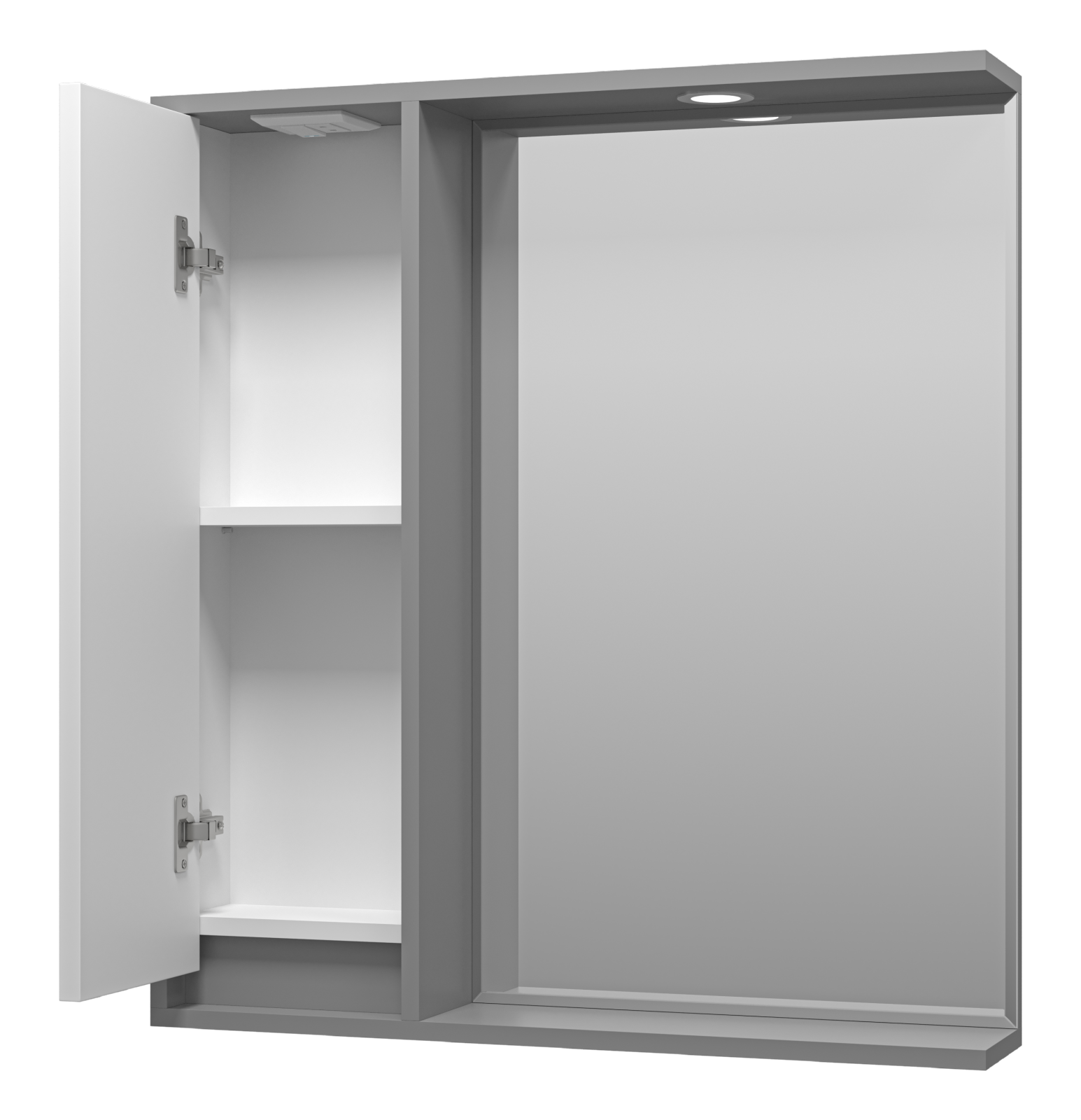 Зеркало-шкаф Brevita Balaton 75 L, белый/серый