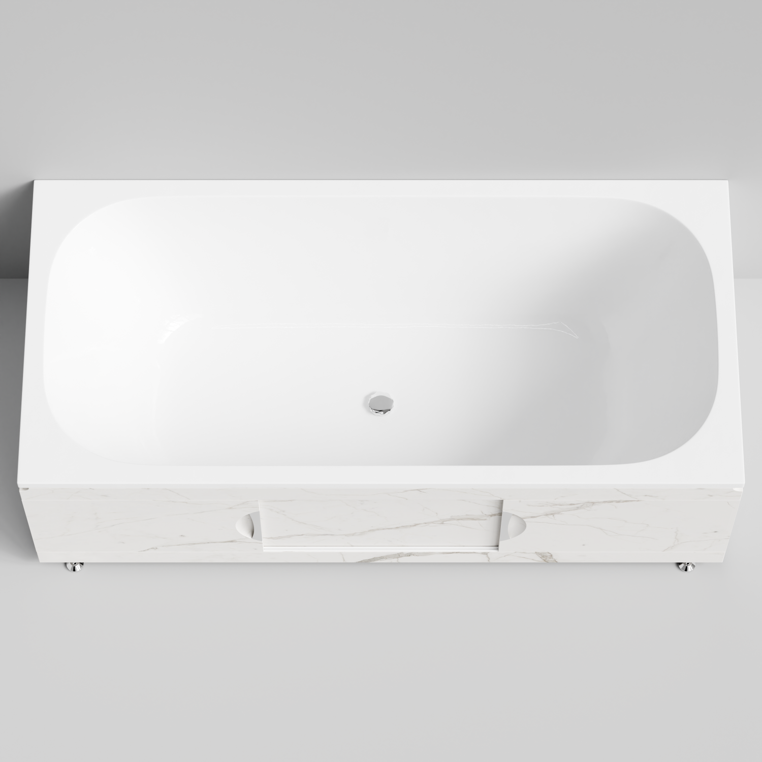 Экран под ванну Vod-ok Топ 180 раздвижной Мрамор Белый натур милк