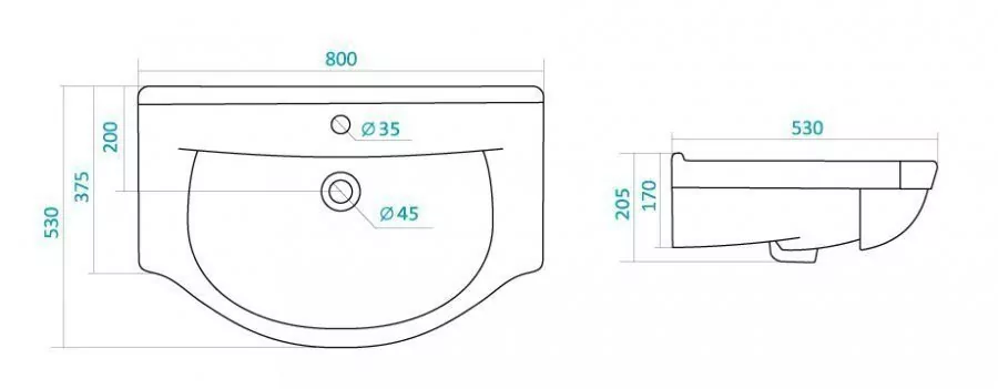 Тумба с раковиной Style Line Эко Фьюжн №26 80 напольная, белая