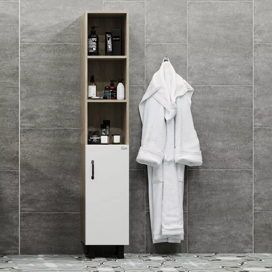 Пенал Onika Тимбер 30.01 R, напольный, белый матовый, дуб сонома