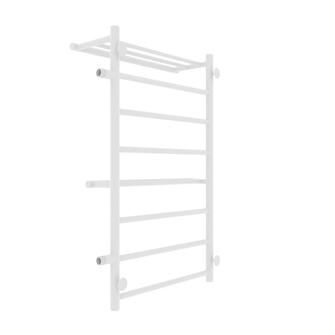 Полотенцесушитель водяной Laris Лавина П9 500х800 R МЦ 500-1, боковой, с полкой, белый матовый