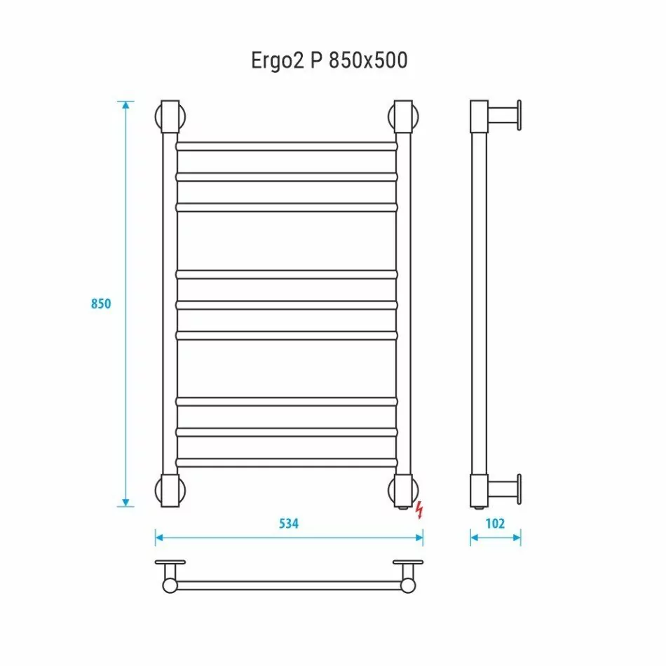Полотенцесушитель электрический Energy Ergo2 P 850x500 прямой, хром от магазина Vanna-Vanna.ru!