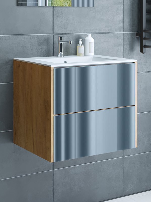 Тумба с раковиной Sanflor ДИАНА 65 подвесная, графит