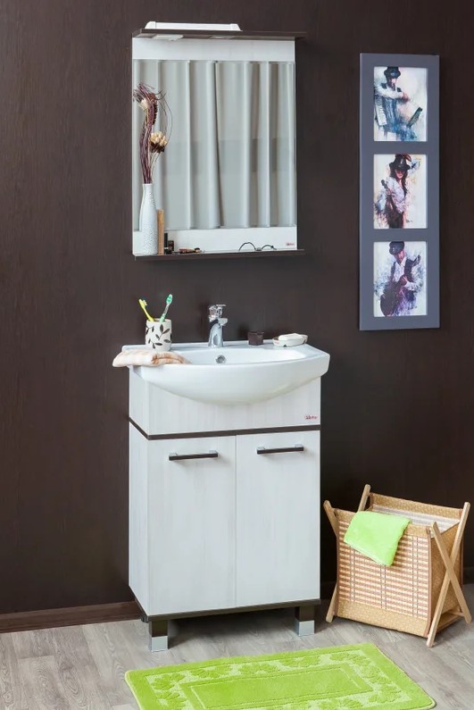 Тумба с раковиной Sanflor Толедо 60 напольная, северное дерево