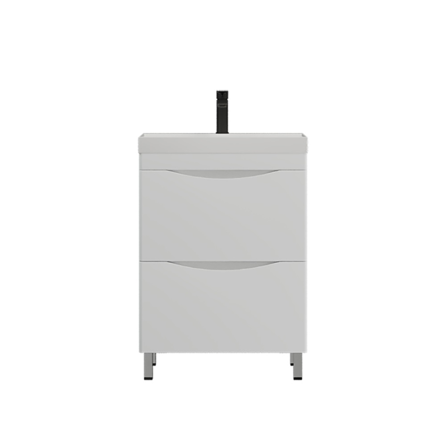 Тумба напольная Corozo Лиана 60  с раковиной Сомо 60, белый