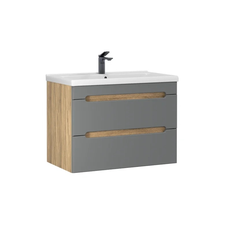 Тумба подвесная SanStar Diva 70 с раковиной Миранда 70 (комплект), Gold Craft