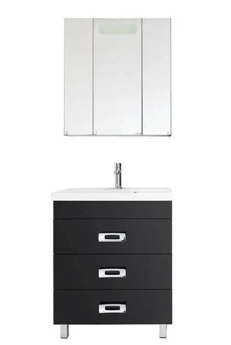 Тумба напольная Vod-ok Орландо 80 с раковиной Classica 80, черная от магазина Vanna-Vanna.ru!