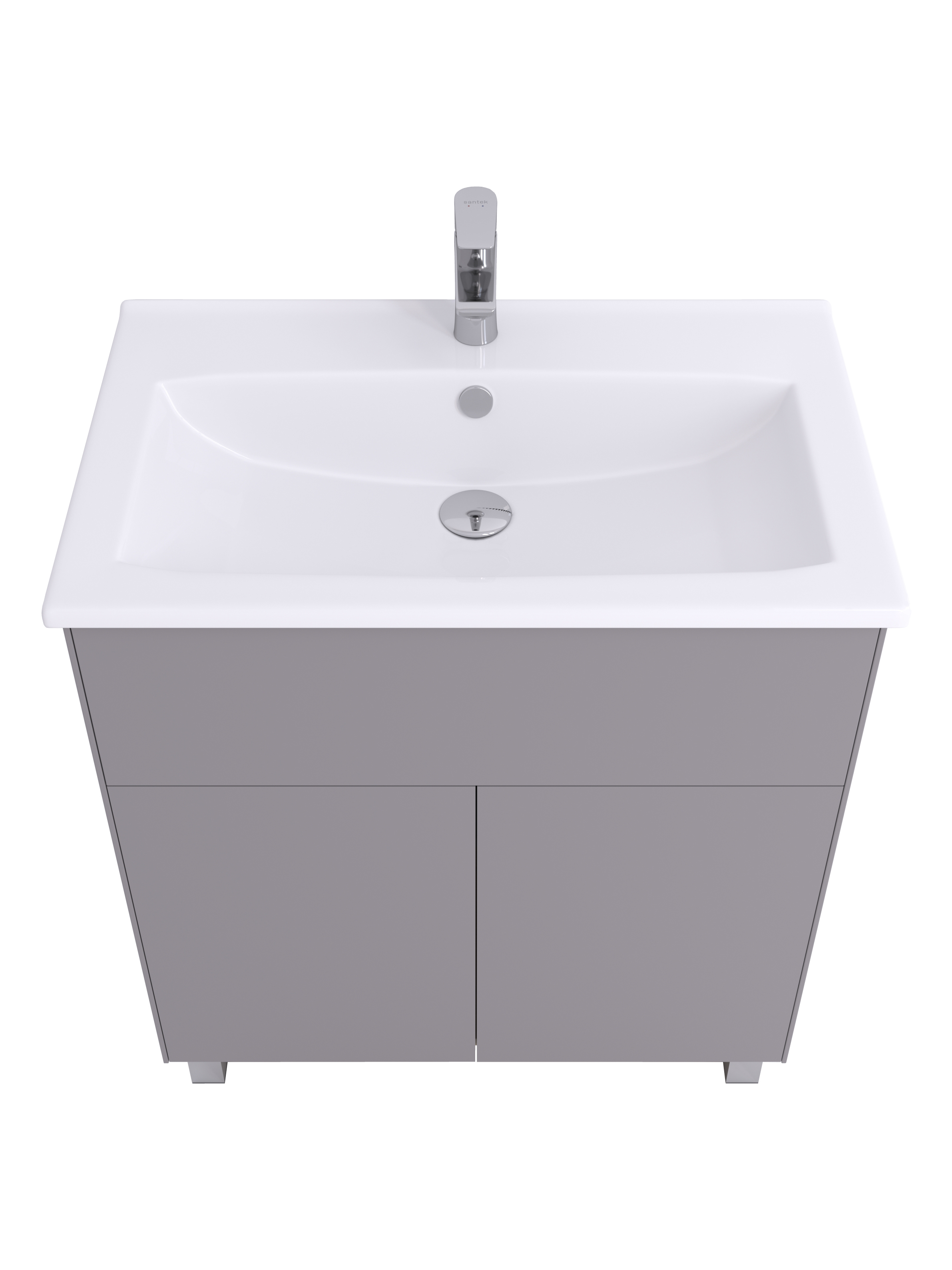 Тумба напольная Aquaton Форест Про 75 с раковиной Элина 75, туманный серый