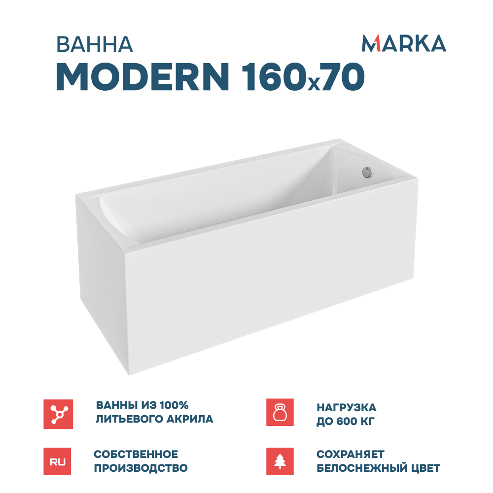 Ванна 1Marka MODERN 160*70 Комплект Премиум