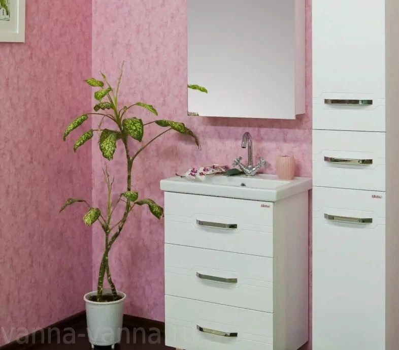 Тумба с раковиной Sanflor Анкона 60 напольная, белая от магазина Vanna-Vanna.ru!