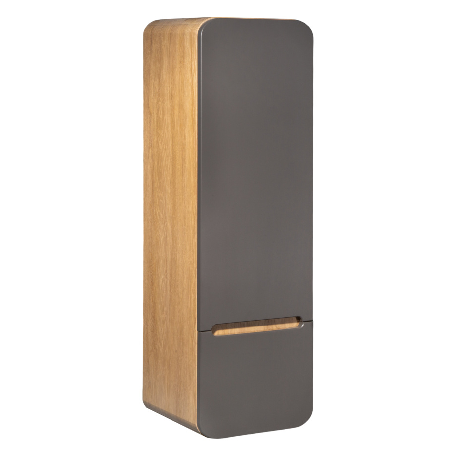 Пенал Runo Ницца 35 подвесной, R, графит/дуб натуральный