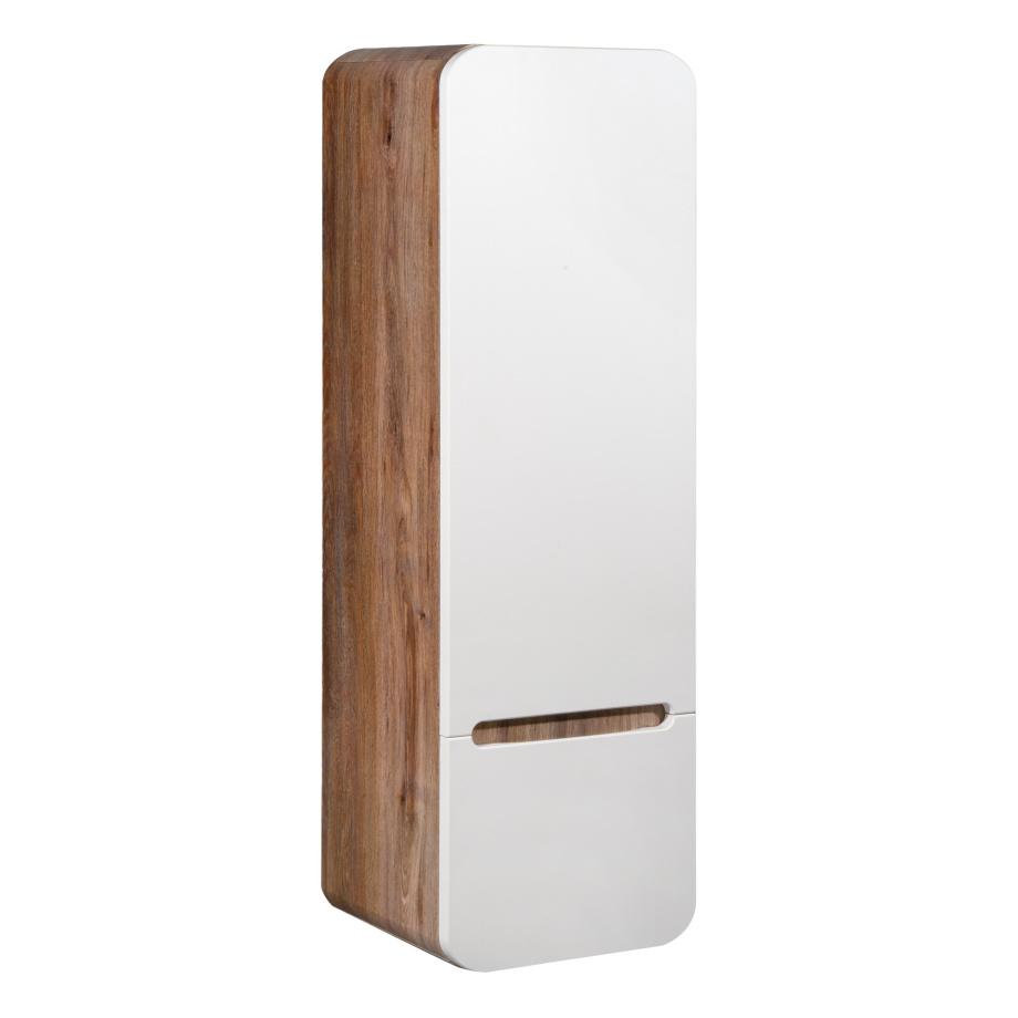 Пенал Runo Ницца 35 подвесной, R, белый/темное дерево