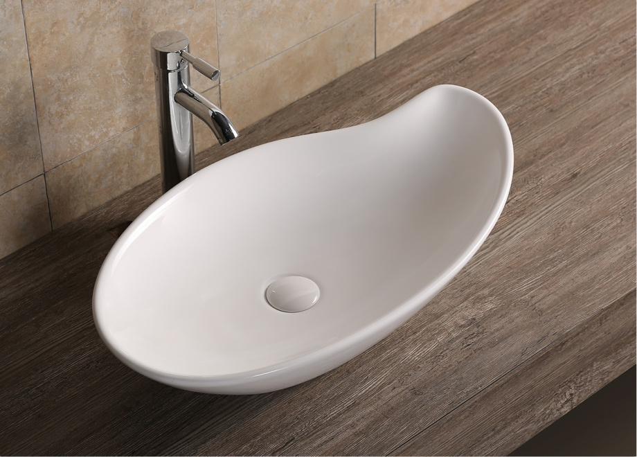 Раковина Ceruttispa CR7265B накладная, белая, асимметричная 660х380х145