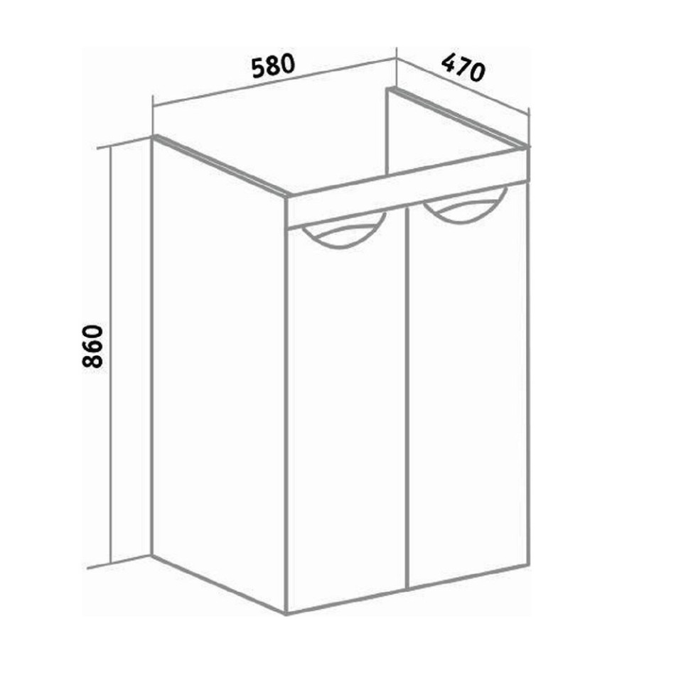Тумба напольная Runo Лира 60 с раковиной Гамма 120 лайт правое крыло + кронштейн