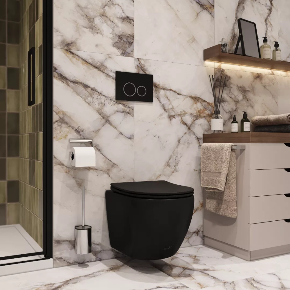 Унитаз Ceruttispa Ticino Aria MB CT8917 подвесной, черный матовый от магазина Vanna-Vanna.ru!