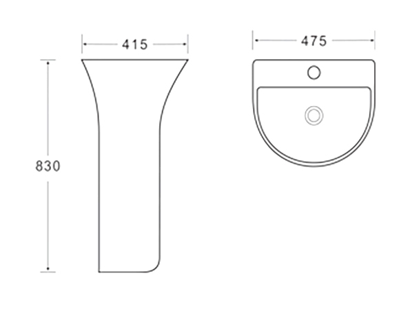Раковина SantiLine SL-4017 напольная, белая