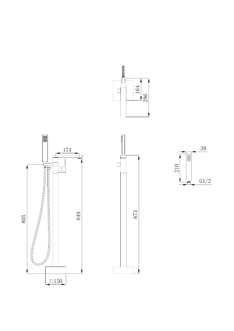 Смеситель для ванны BochMann Albano Brush Nickel BM8924 никель