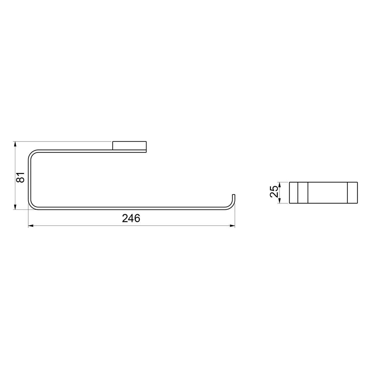 Полотенцедержатель Timo Selene 14057/03 одинарный, штанга, черный матовый