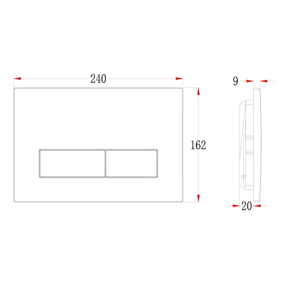 Кнопка смыва Veconi FLUSH V1, FLV1-G, 240х162х9, пластик, золото брашинг