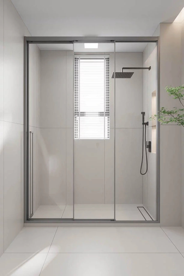 Душевая дверь раздвижная Veconi Premium Prato 300 GR-R, 1600х2000, графит брашированный, стекло прозрачное