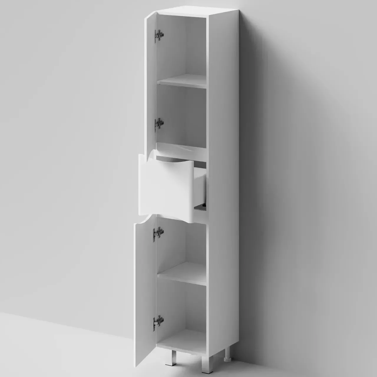 Пенал Vod-ok Адель 35 L/R, 2 двери, 1 ящик, напольный, белый + 13 цветов