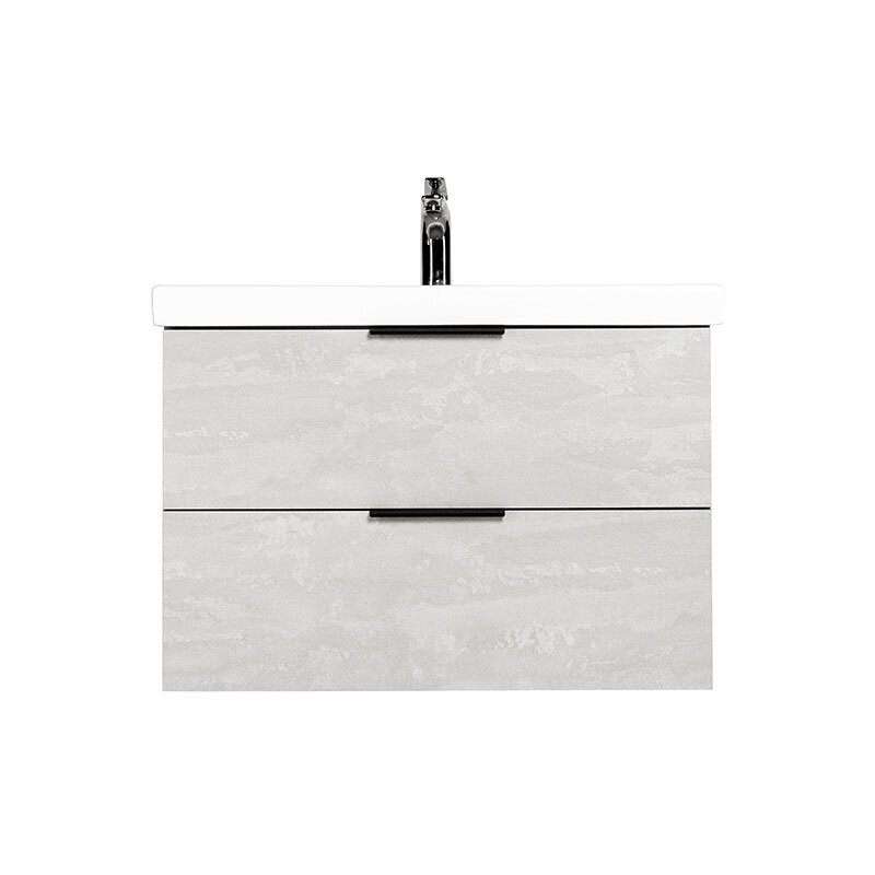 Тумба подвесная Viant Берлин 80 с раковиной Moduo 80, цемент