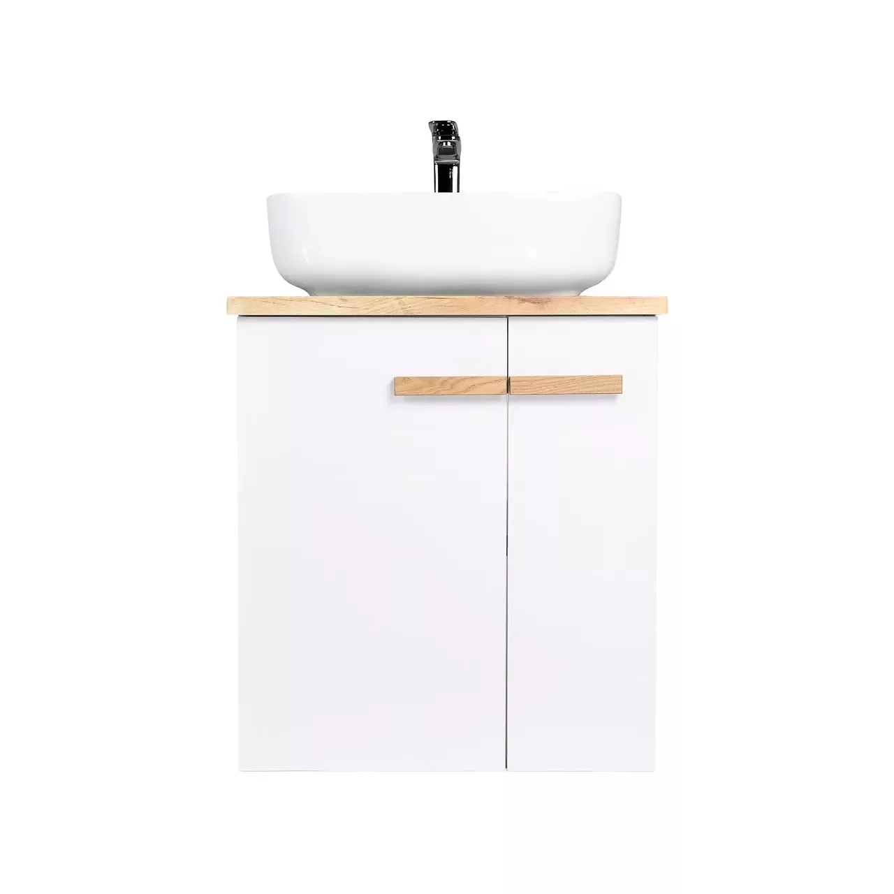 Тумба подвесная Viant Мюнхен 60 с раковиной Moduo 50, белый