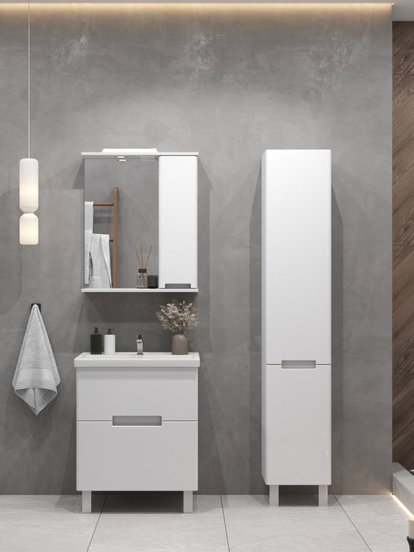 Пенал напольный/подвесной SanStar Ориана, универсальный, белый