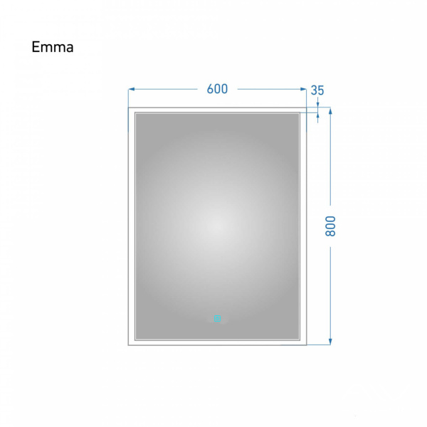 Зеркало Alavann Emma 60 свет, антизапотевание, сенсор