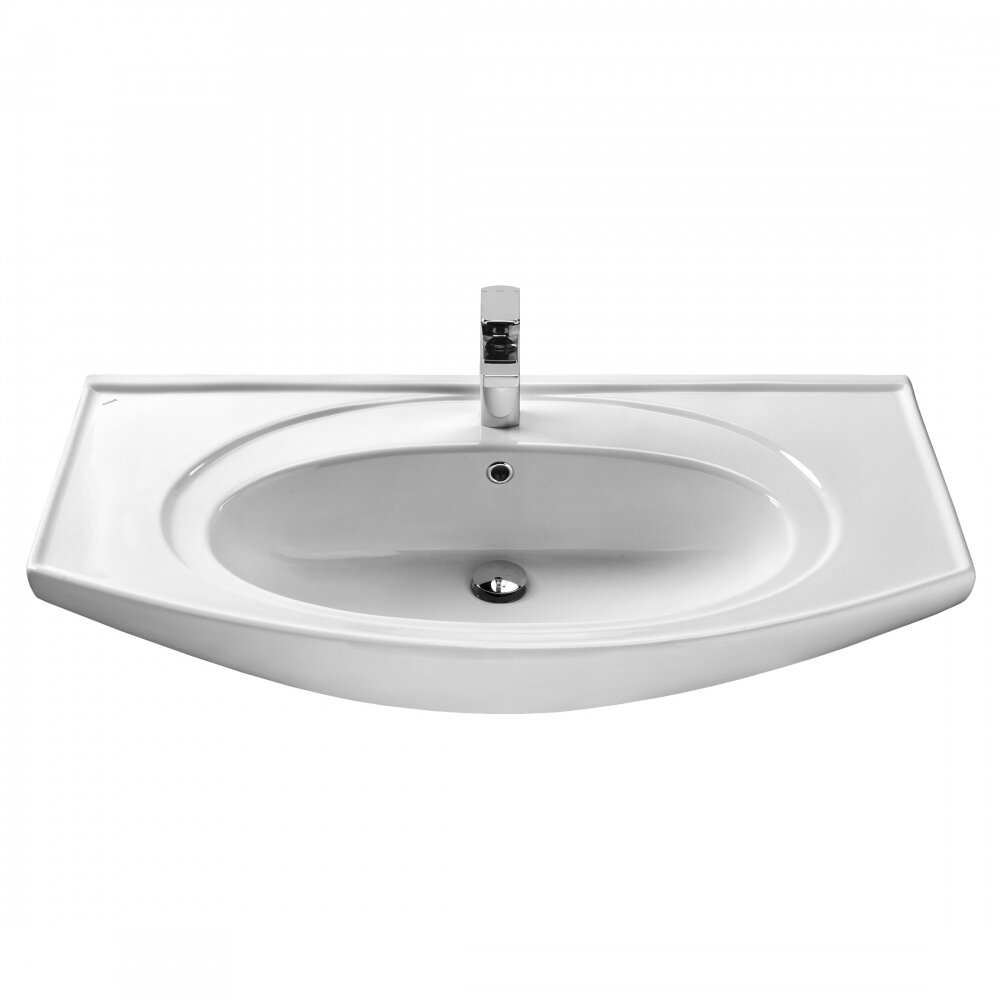 Тумба напольная Viant Лима 100 с раковиной Энигма 100, белый