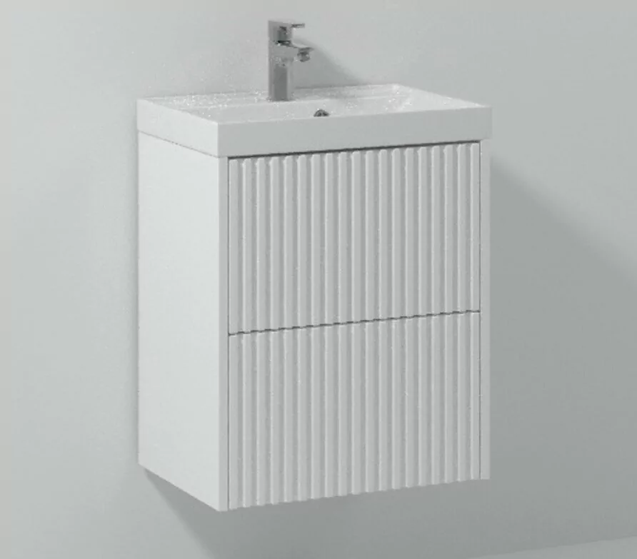 Тумба подвесная Vod-ok Тач 50 2 ящика с раковиной Classica 50, белая + 13 цветов