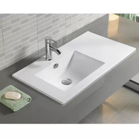 Тумба подвесная Comforty Бремен-90 дуб белый с раковиной Comforty 9090EL от магазина Vanna-Vanna.ru!
