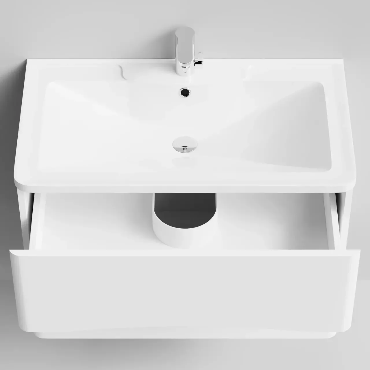 Тумба с раковиной Vod-ok Адель 80 подвесная, белая + 13 цветов