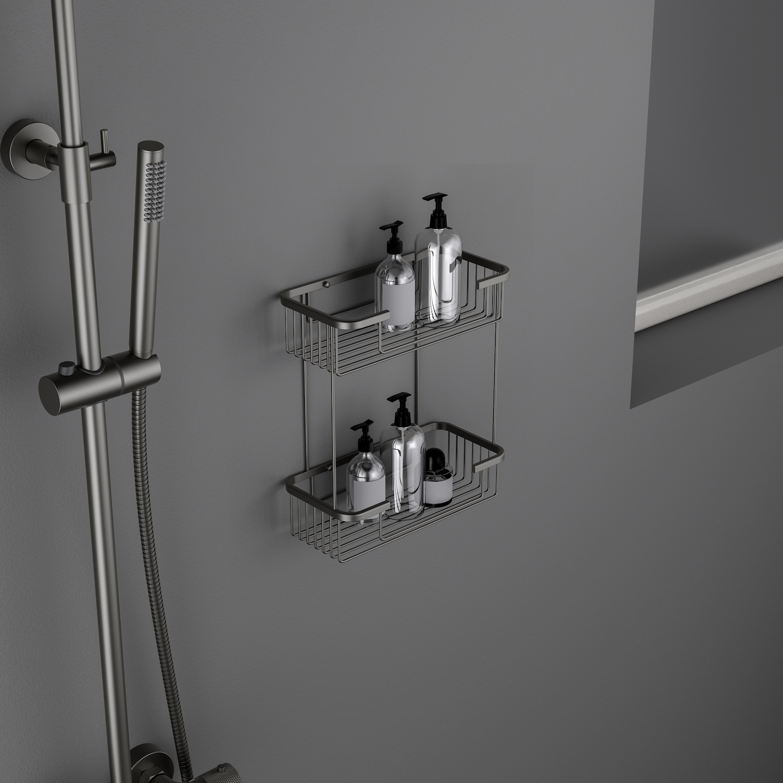 Полка двойная Timo Saona 13083/18 черное золото