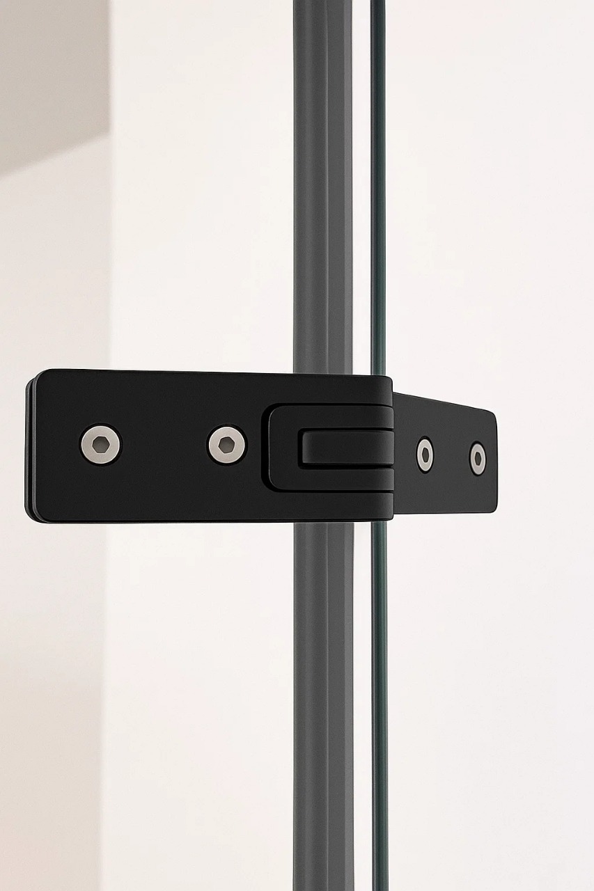 Душевой угол Timo TTSSP-90/03C-8, распаш 900*900*2000, профиль черный, стекло прозрачное 8 мм