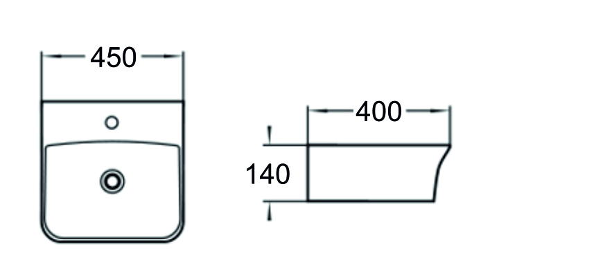 Раковина SantiLine SL-2006 накладная, белая