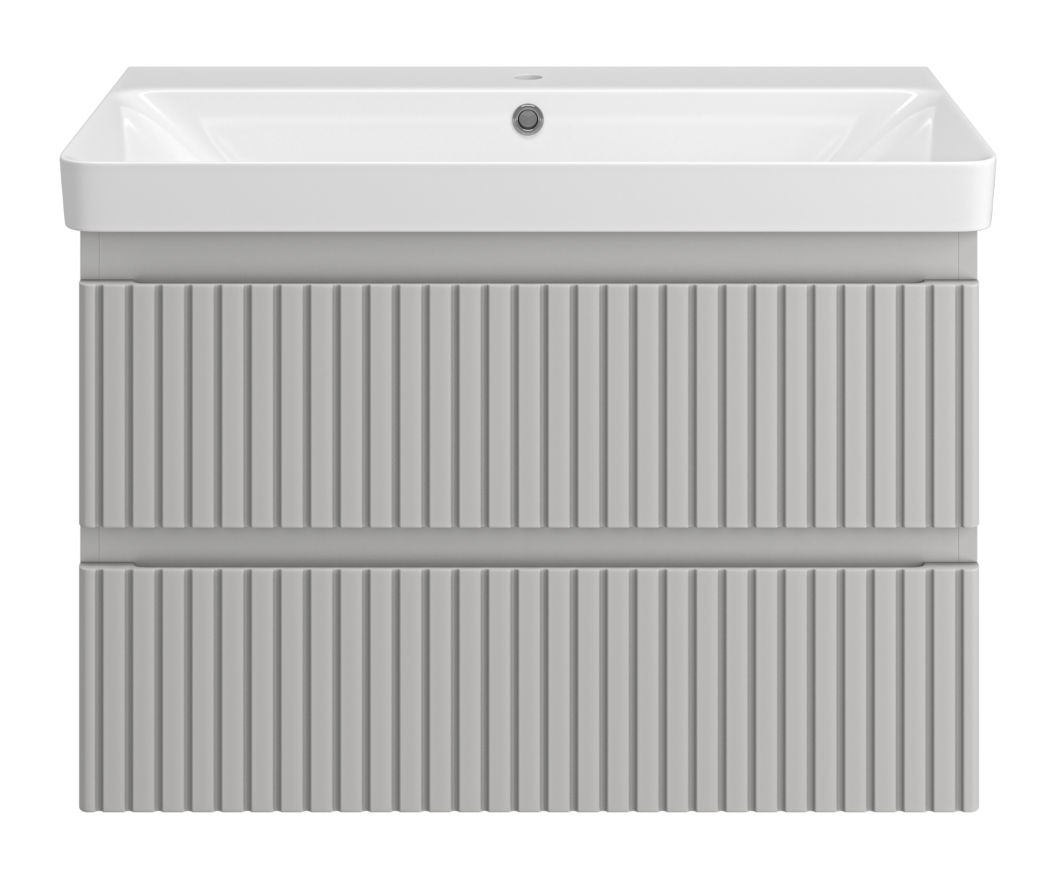 Тумба с раковиной Brevita Victory 80 подвесная, серый шелк