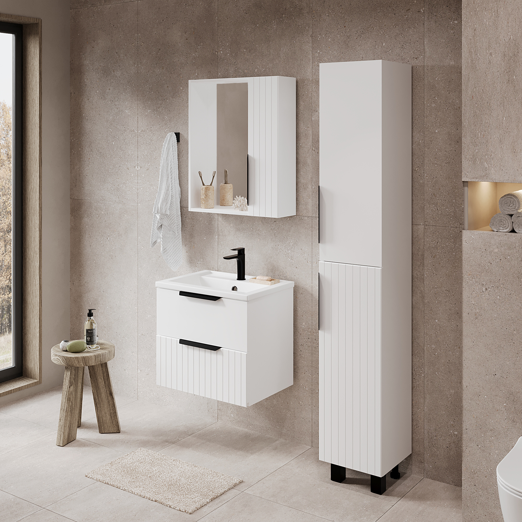 Зеркало-шкаф Viant Сицилия 80 R белый