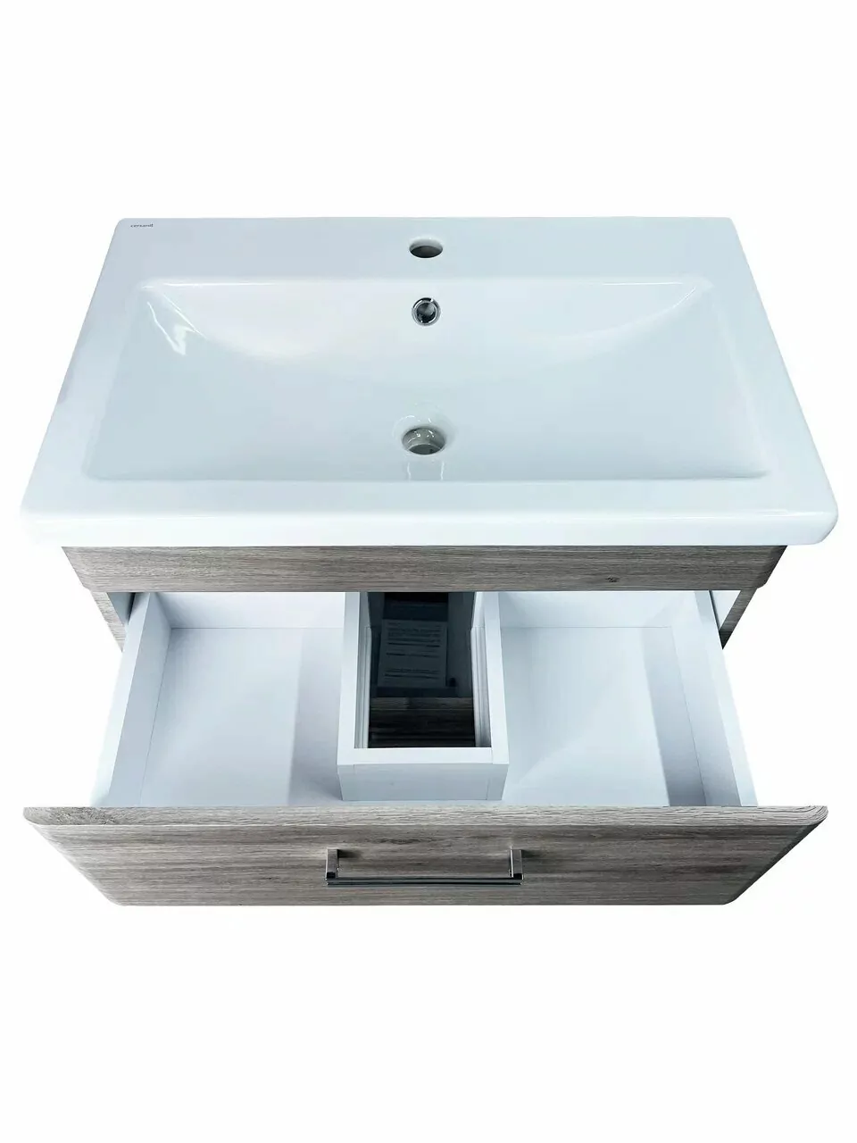 Тумба подвесная Style Line Лотос 70 с раковиной Como 70, сосна лофт