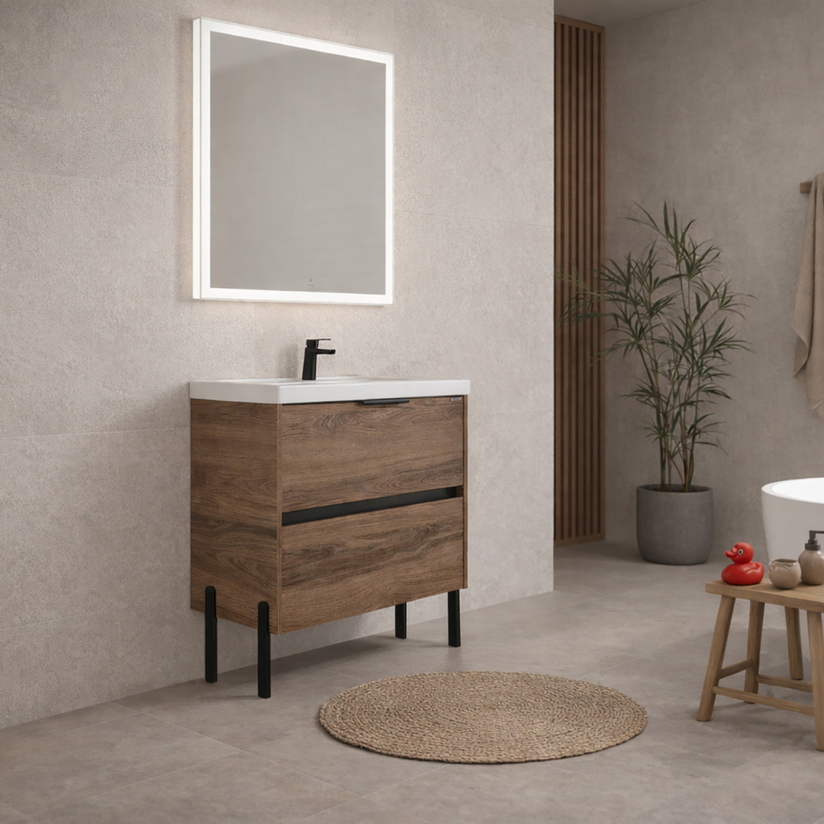 Комплект нерегулируемых мебельных ножек Comforty, 2 штуки, h=200мм, цвет черный матовый от магазина Vanna-Vanna.ru!
