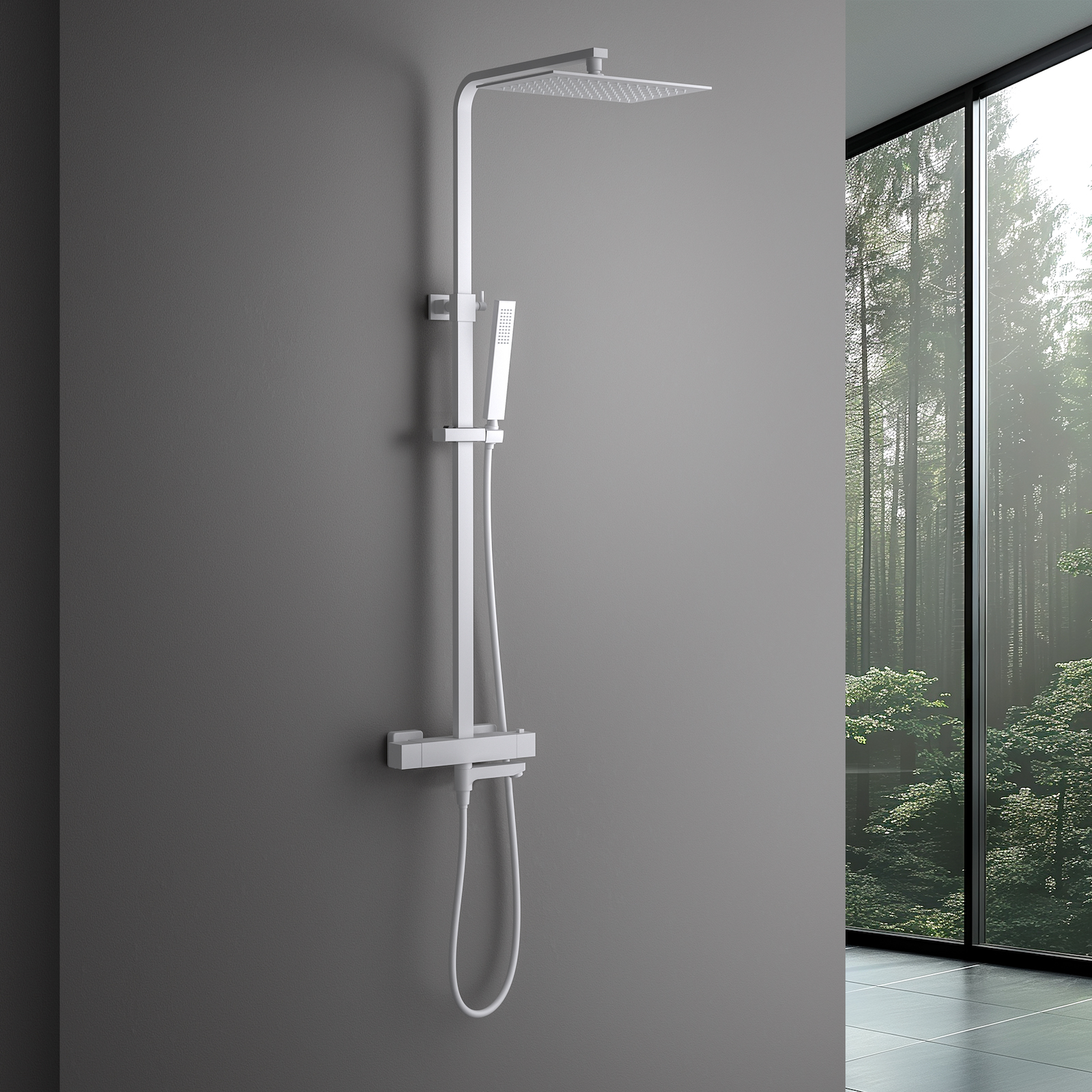 Душевая система с термостатом Timo Tetra-thermo SX-0169/16 белый матовый