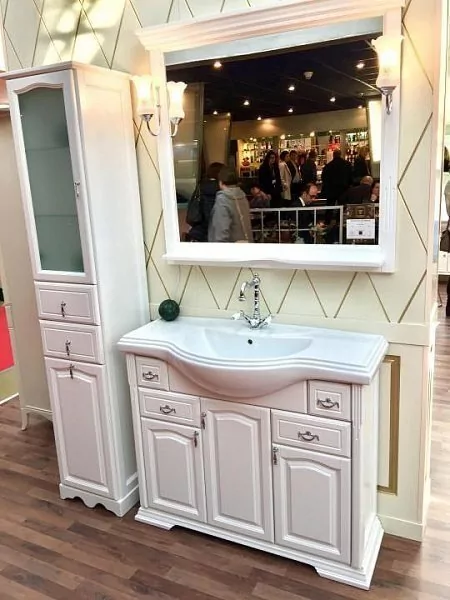 Пенал Opadiris Риспекто 40 R с бельевой корзиной, белый матовый