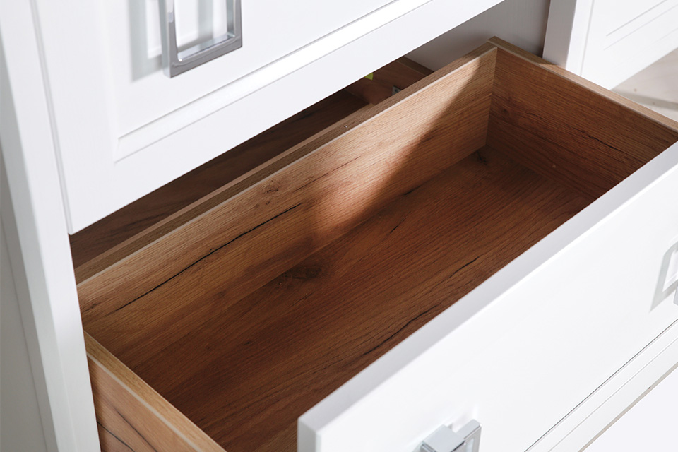 Тумба с раковиной ASB Woodline Рома 80, 2 ящика, подвесная, белый